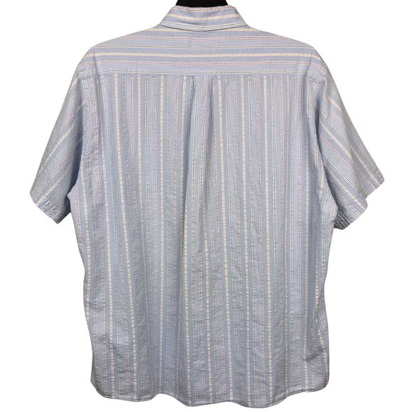 Brooks Brothers Shirt Mens Button-Down Seersucker Striped Textured XL Preppy - Picture 2 of 8